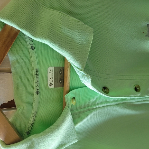 Columbia Men's Green Polo Golf Shirt Size Large Preppy Classic Performance - Picture 4 of 4